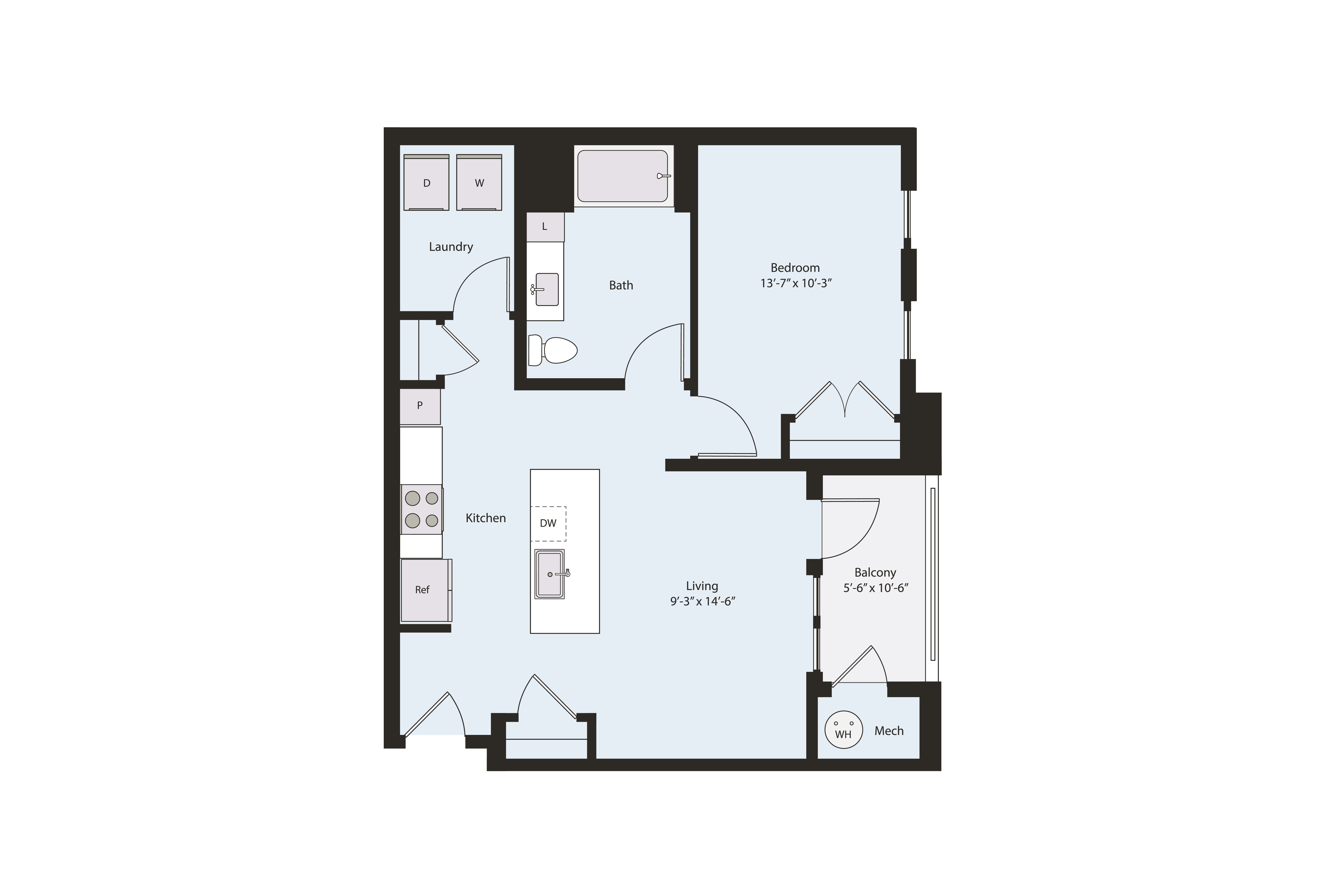 Floor plan layout diagram for A1-1A